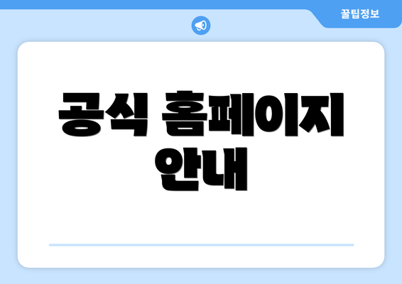 공식 홈페이지 안내