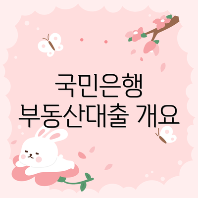 국민은행 부동산대출 개요