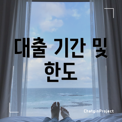 대출 기간 및 한도
