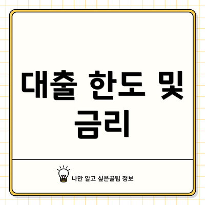 대출 한도 및 금리