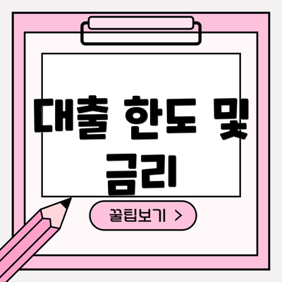 대출 한도 및 금리