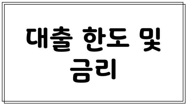 대출 한도 및 금리