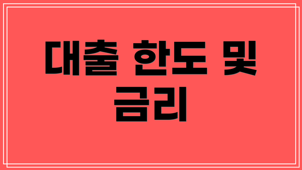대출 한도 및 금리