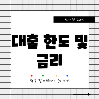 대출 한도 및 금리