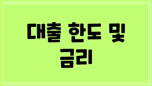 대출 한도 및 금리