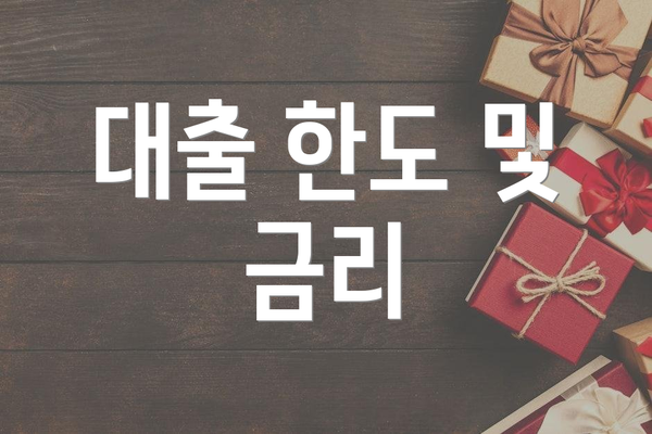 대출 한도 및 금리