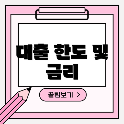 대출 한도 및 금리