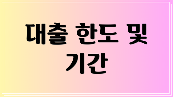 대출 한도 및 기간