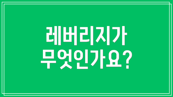 레버리지가 무엇인가요?