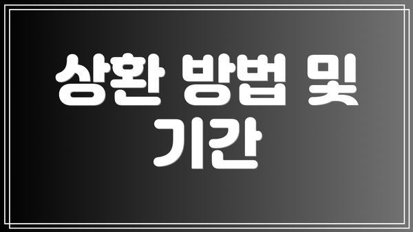 상환 방법 및 기간