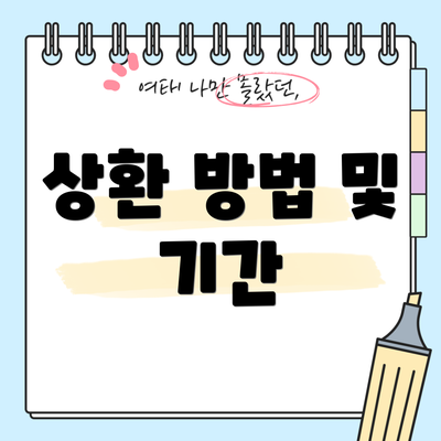 상환 방법 및 기간
