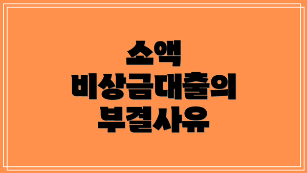 소액 비상금대출의 부결사유