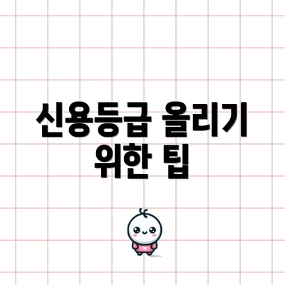 신용등급 올리기 위한 팁
