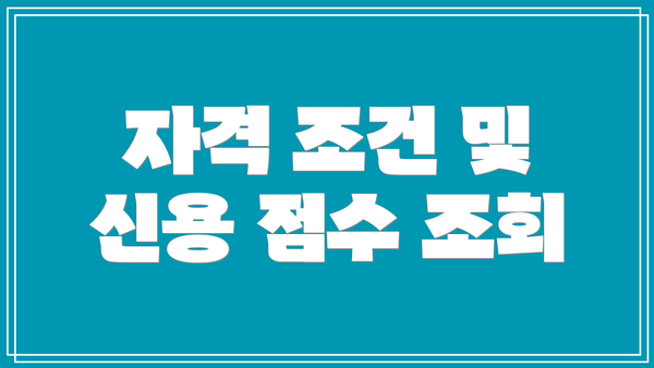 자격 조건 및 신용 점수 조회