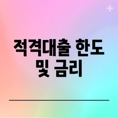 적격대출 한도 및 금리