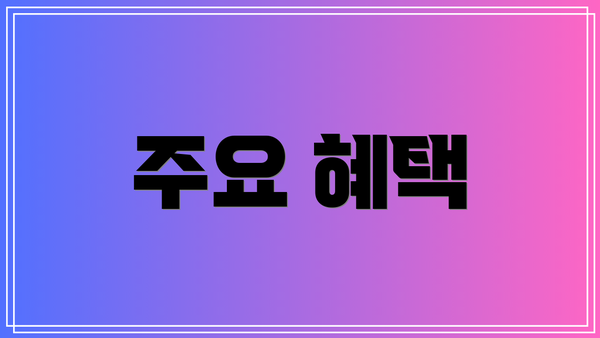 주요 혜택