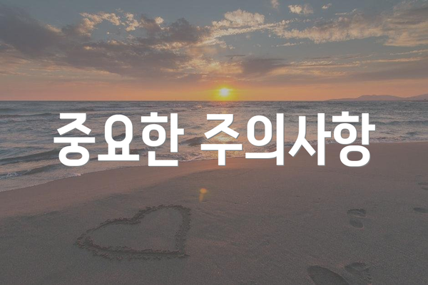중요한 주의사항