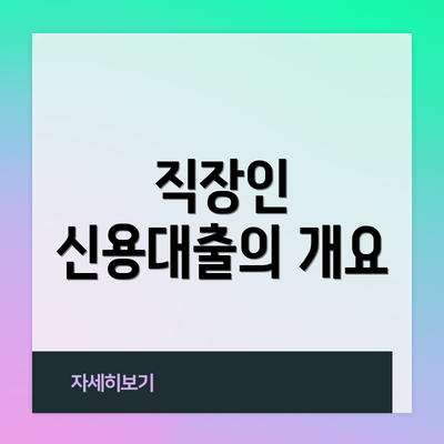 직장인 신용대출의 개요