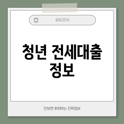 청년 전세대출 정보