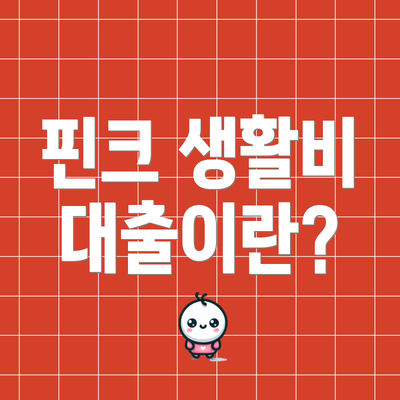 핀크 생활비 대출이란?