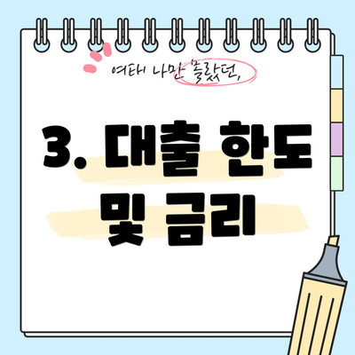 3. 대출 한도 및 금리