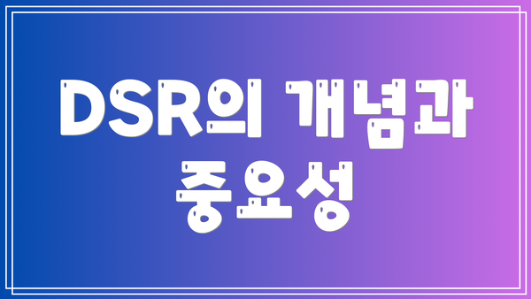 DSR의 개념과 중요성