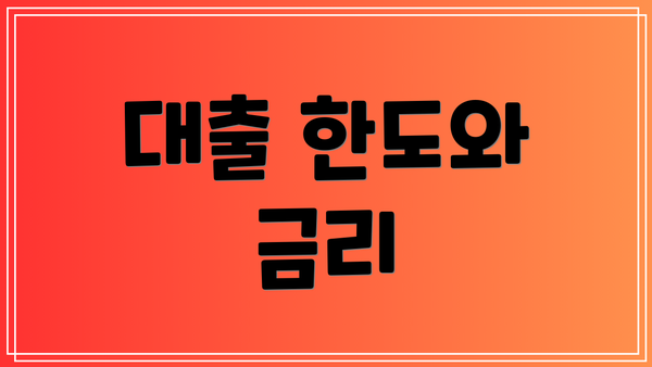 대출 한도와 금리