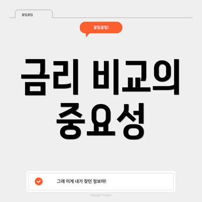 금리 비교의 중요성