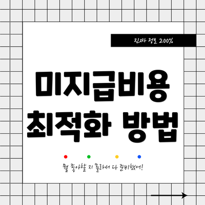 미지급비용 최적화 방법