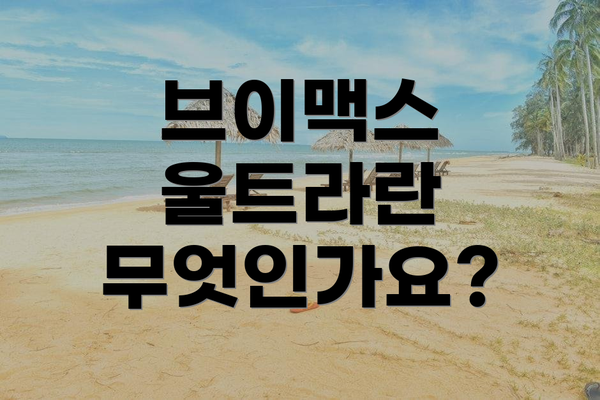 브이맥스 울트라란 무엇인가요?