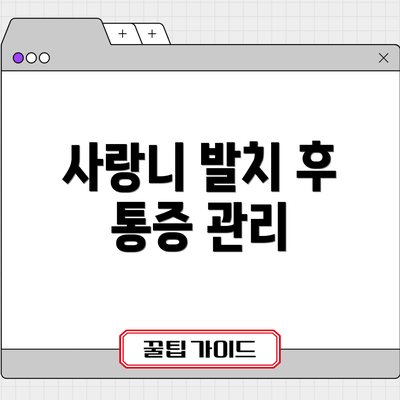 사랑니 발치 후 통증 관리