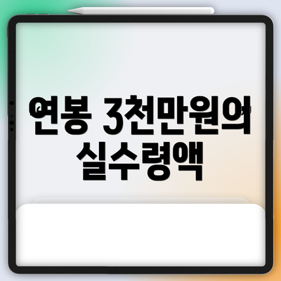 연봉 3천만원의 실수령액