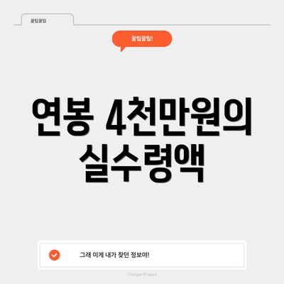 연봉 4천만원의 실수령액