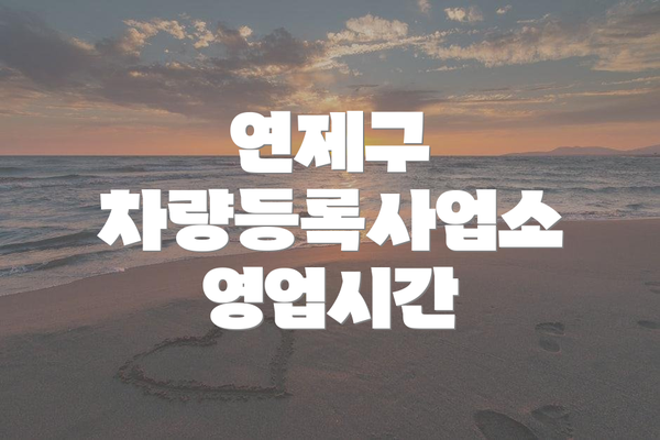 연제구 차량등록사업소 영업시간