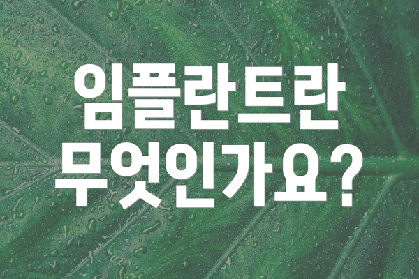 임플란트란 무엇인가요?