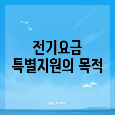 전기요금 특별지원의 목적