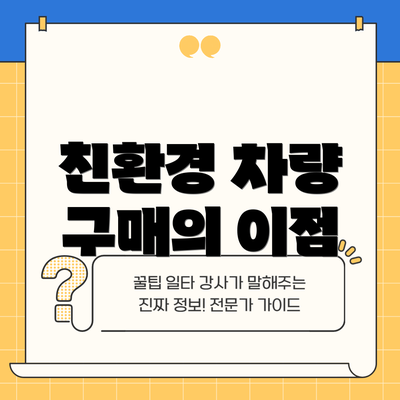 친환경 차량 구매의 이점