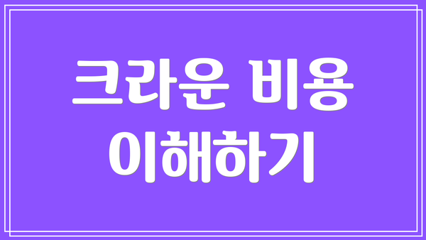 크라운 비용 이해하기