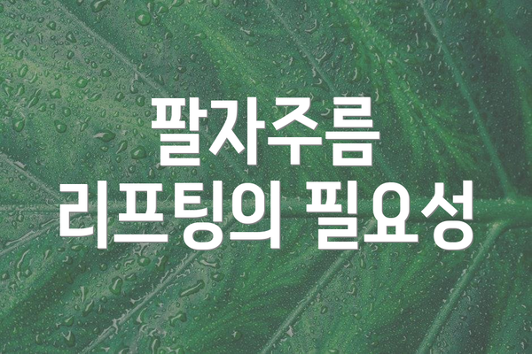 팔자주름 리프팅의 필요성