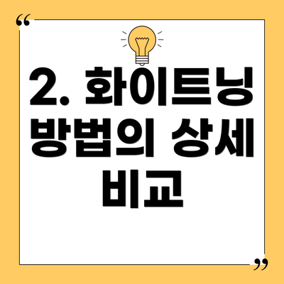 2. 화이트닝 방법의 상세 비교