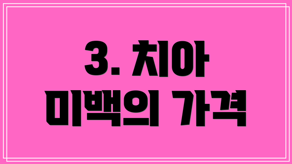 3. 치아 미백의 가격