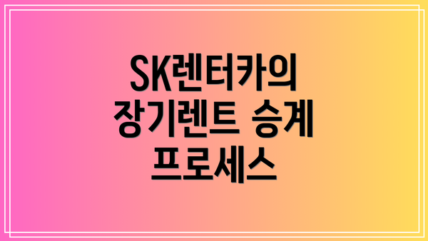 SK렌터카의 장기렌트 승계 프로세스
