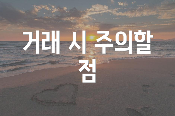 거래 시 주의할 점