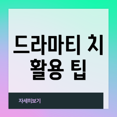 드라마티 치 활용 팁