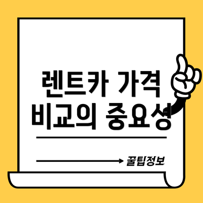 렌트카 가격 비교의 중요성