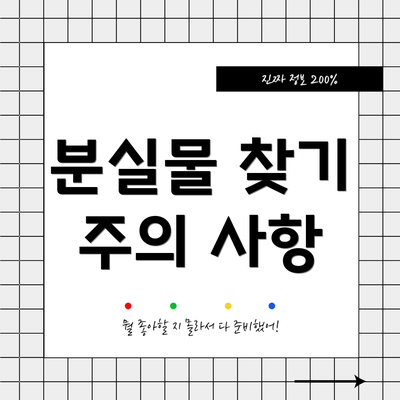 분실물 찾기 주의 사항