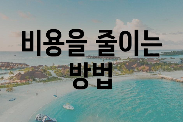 비용을 줄이는 방법