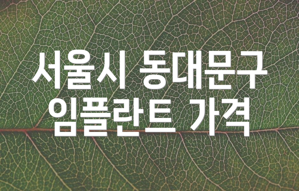 서울시 동대문구 임플란트 가격