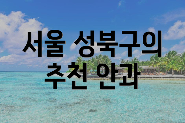 서울 성북구의 추천 안과