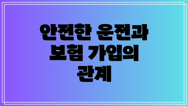 안전한 운전과 보험 가입의 관계
